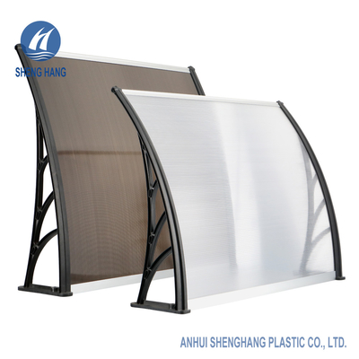 پوشش سایبان پلاستیکی پلی کربنات منحنی Sunshield 5 میلی متری UV