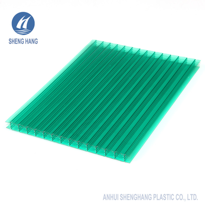 ورق توخالی پلی کربنات ضد ضربه طوفان 16 میلی متری Clear Green Eco